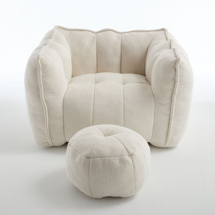 Soft Chenille Bean Bag Chair With High Resilient Foam