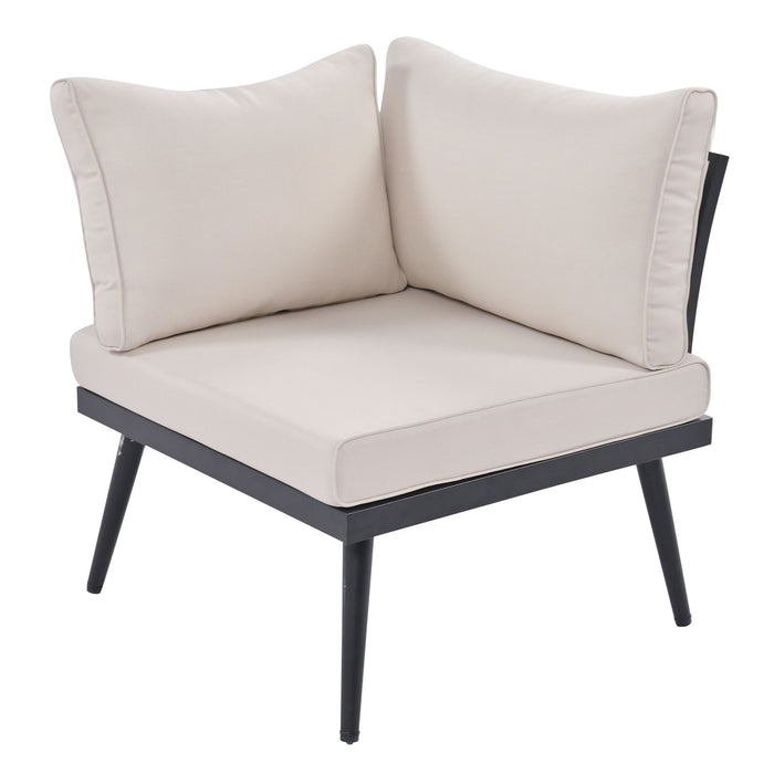 Modern Outdoor Sectional Sofa Set With Nesting Coffee Tables