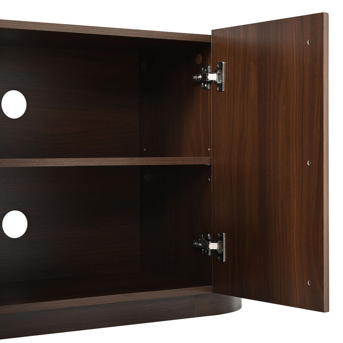 TV Stand With Fluted Tambour Style Door