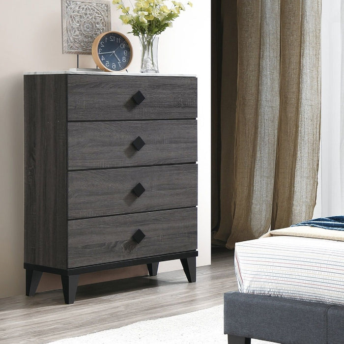 Bedroom Chest Of Drawers With 4 Drawer Storage - Gray / Gray