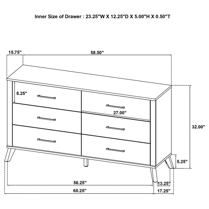 Fraser - 6 Drawer Dresser Cabinet - Natural