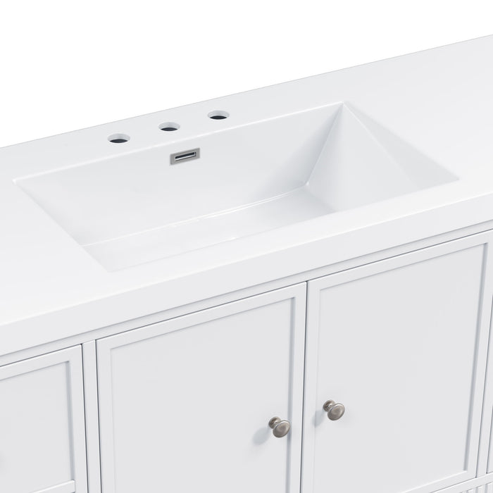 Bathroom Vanity With Separate Sink, Soft Close Doors And 4 Drawers