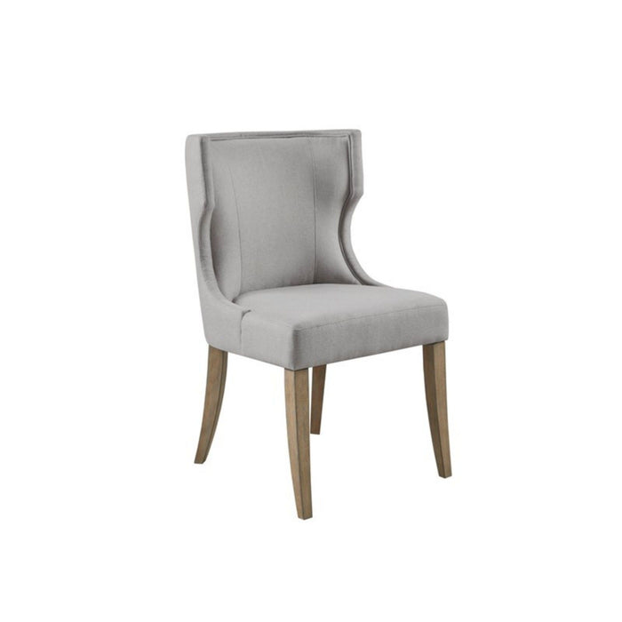 Upholstered Wingback Dining Chair - Light Gray