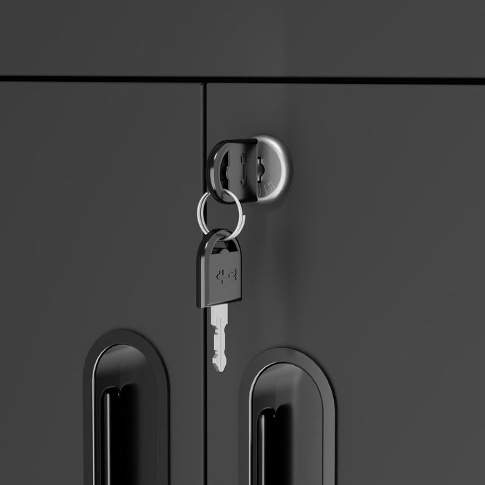 Mobile Tool Cart With Lockable Casters, Heavy-Duty Storage Organizer - Black