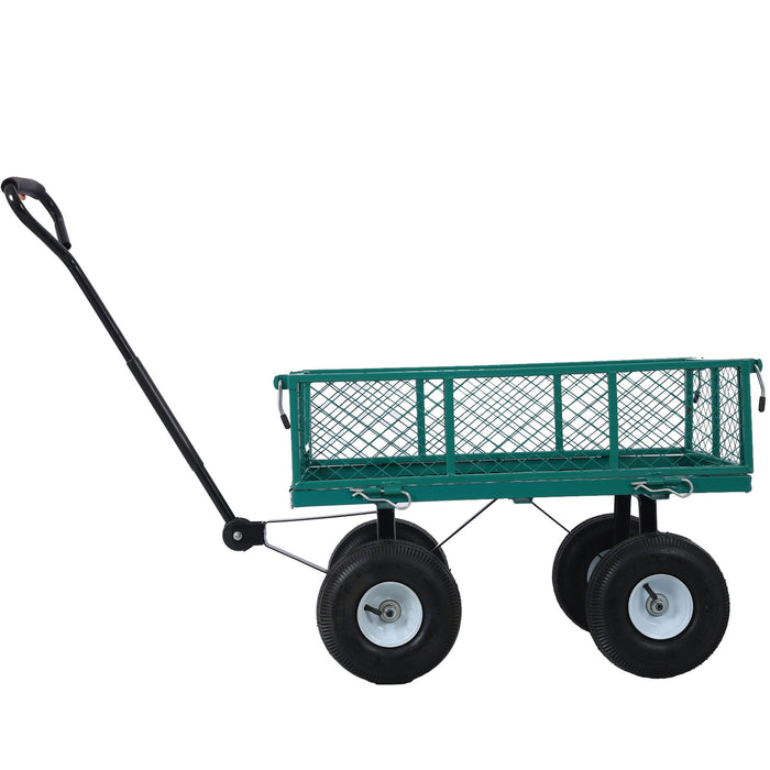 Heavy Duty Steel Garden Cart With Mesh Sides