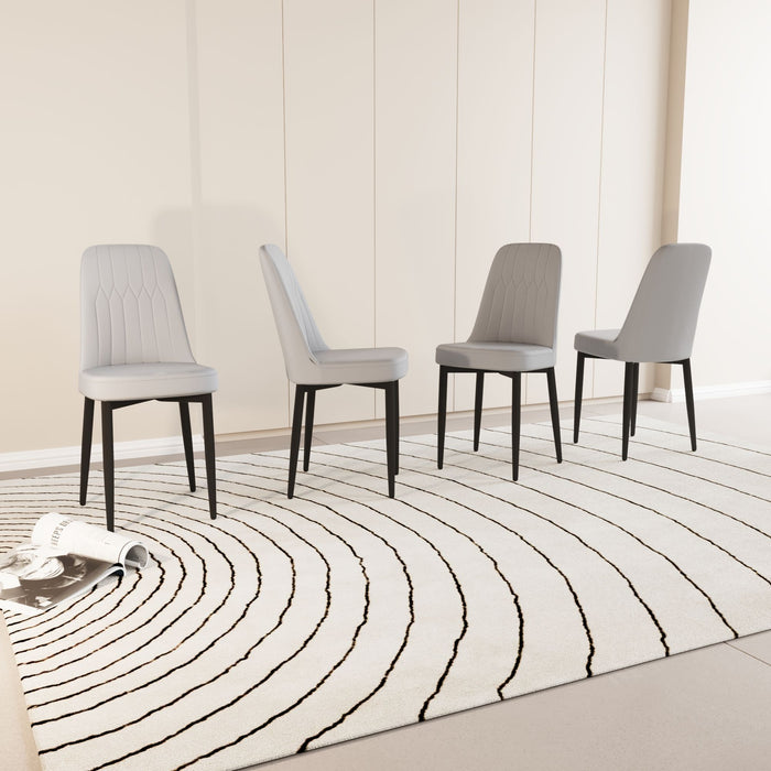 Modern Dining Chair With Cushions And Metal Legs