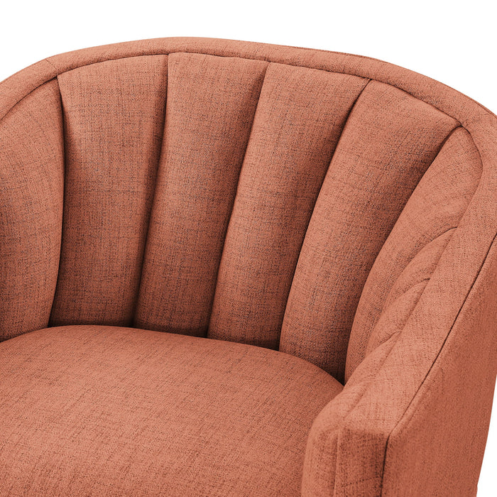 Solitude - Skirted Swivel Accent Chair With Hemp Like