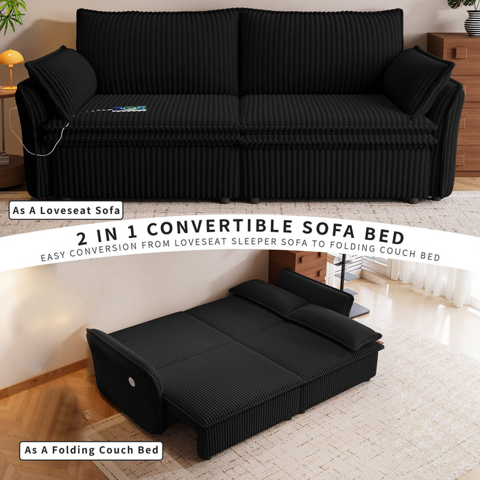 2 In 1 Convertible Sofa Bed, Multi Functional Living Room Furniture