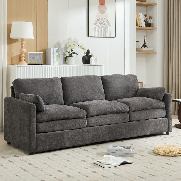 Cozy Upholstered 3 Seater Sofa Plush Cushion For Living Room