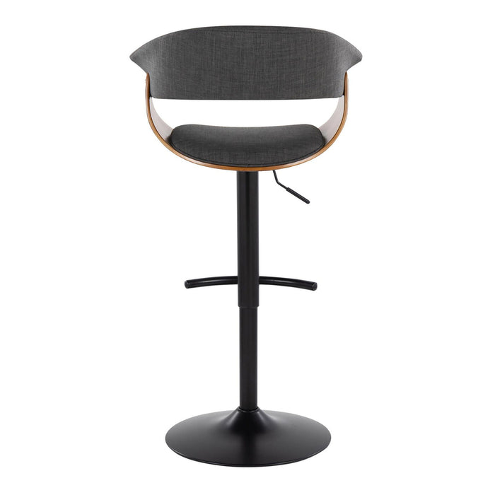 Vintage Mod - Mid Century Modern Adjustable Height Barstool With Swivel & Rounded T Footrest (Set of 2)