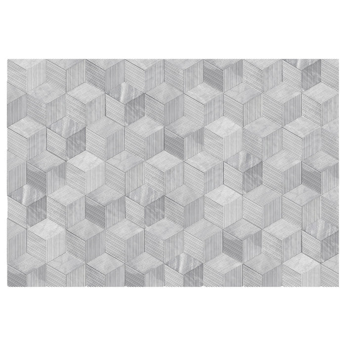 Hexagon Natural Stone Marble Tile, 3D Fluted (Set of 12)