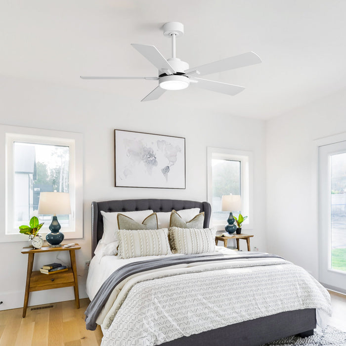 Reversible DC Motor Ceiling Fan With Dimmable LED Light For Living Room