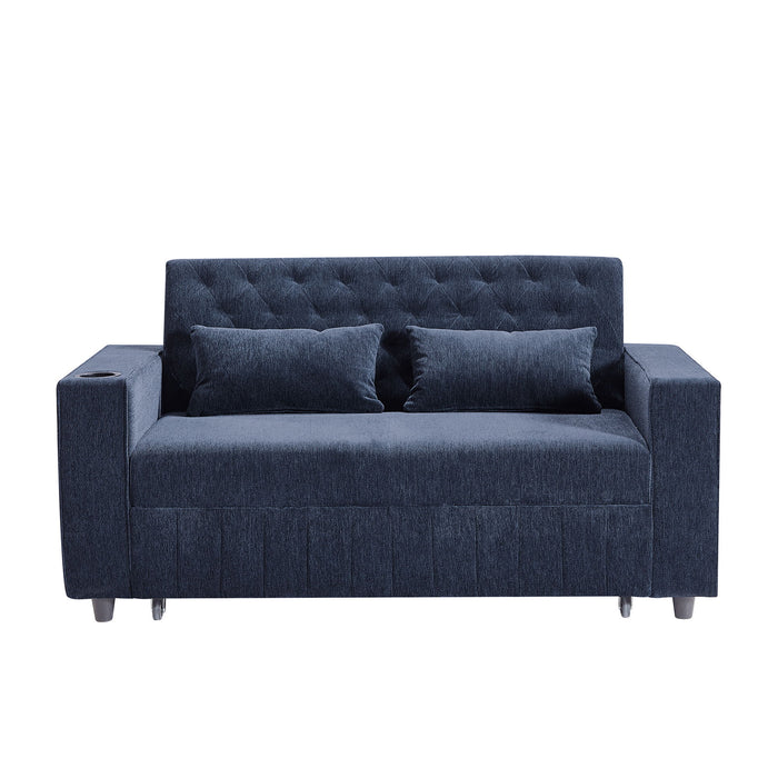 Pull-Out Sofa Bed Convertible Couch With Adjustable Backrest For Living Room