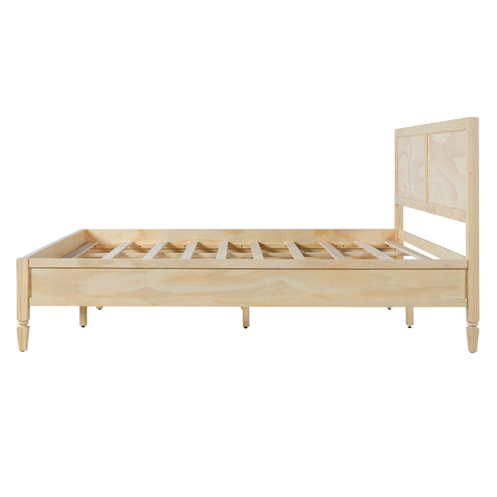 Classic Platform Bed Frame With Panel Headboard