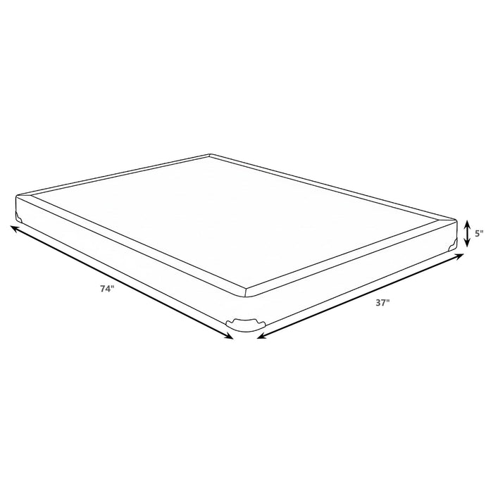 Maynard - Twin Low Profile Box Spring Foundation With Memory Foam Support And Breathable Design - Gray