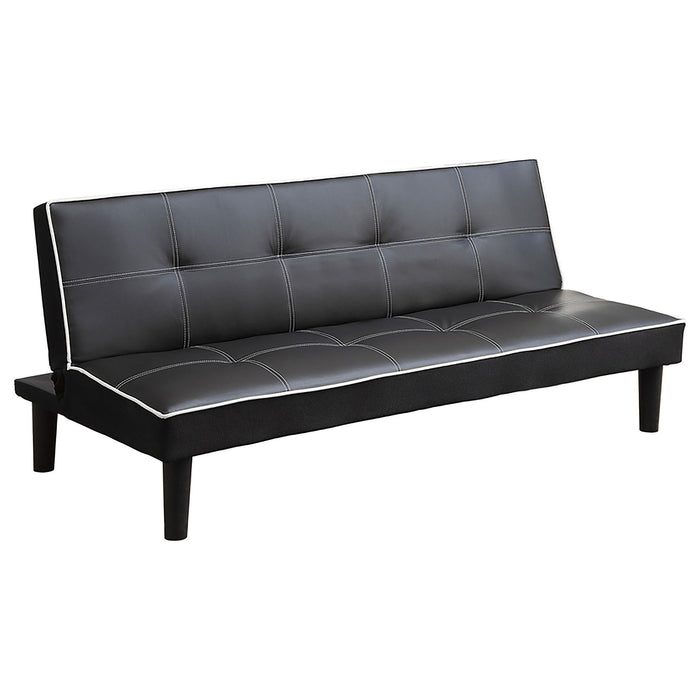 Cranston - Armless Sofa Bed With Contrast Piping - Black
