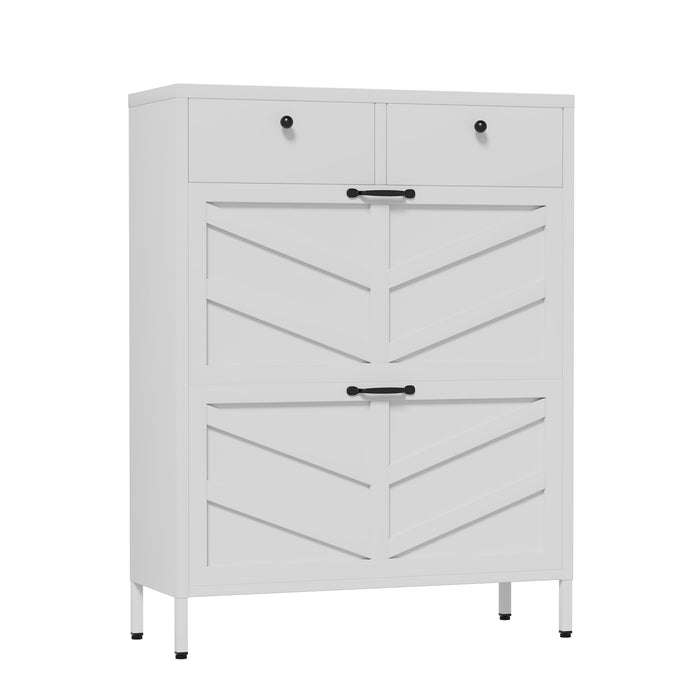 Shoe Cabinet With Flip Drawers