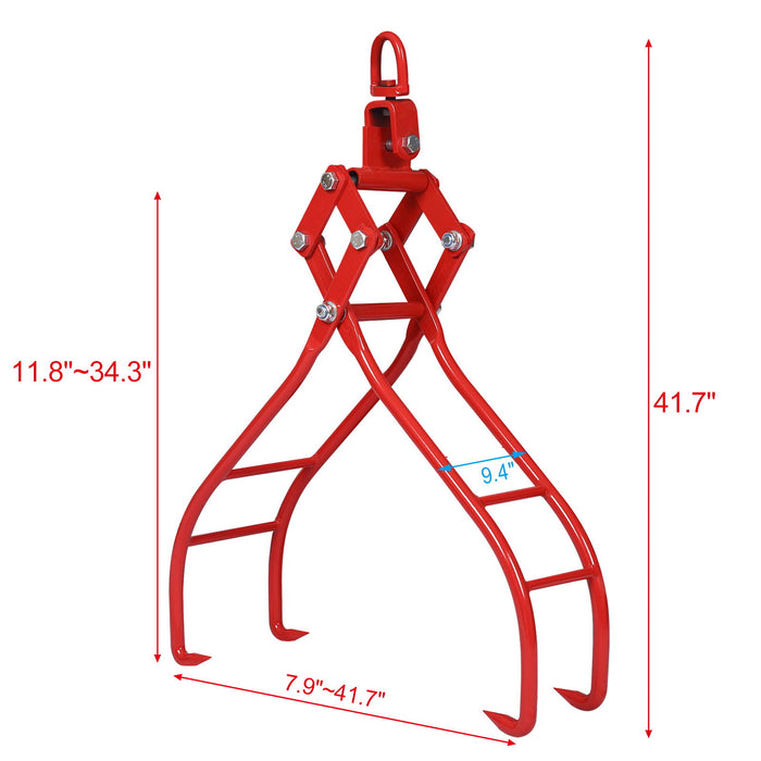 Heavy-Duty 4 Claw Timber Log Lifting Tongs Grabber