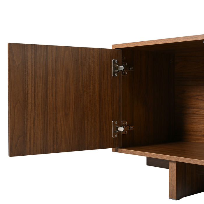Retro Style TV Stand With Wavy Door