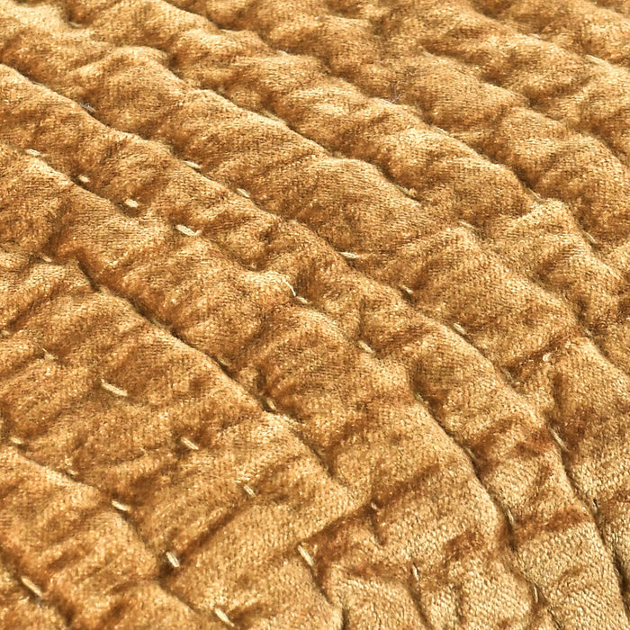 Bari - Velvet Quilt - Honey Gold