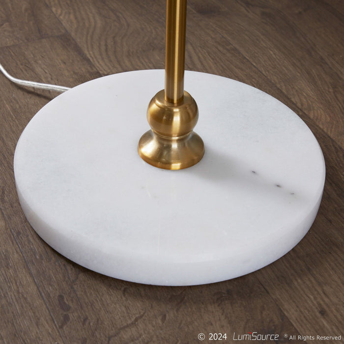 Leslie - Glam / Art Deco Floor Lamp - Gold / White