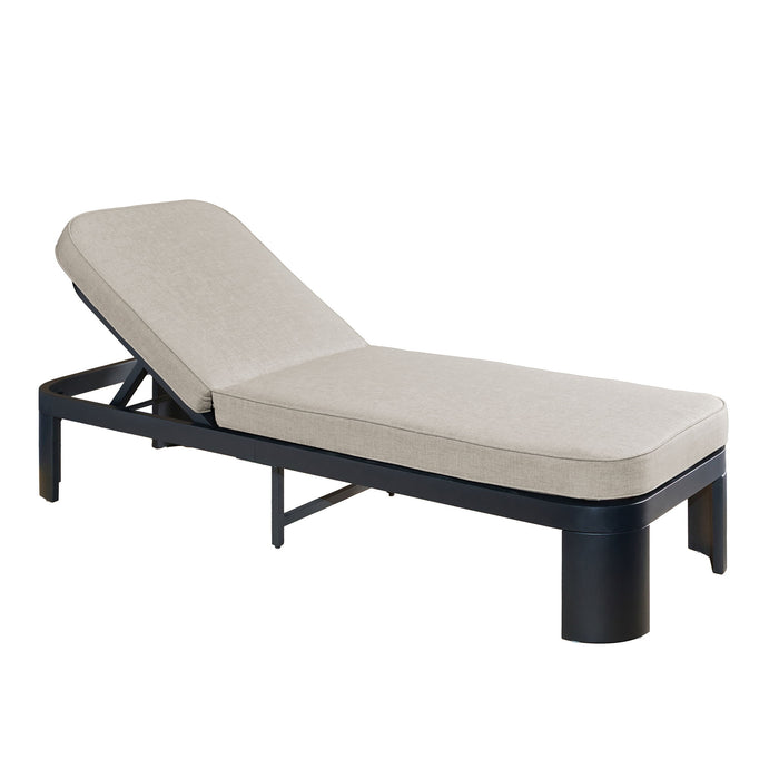 Outdoor Chaise Lounge Set With Side Table, 5 Position Adjustable Patio Recliner