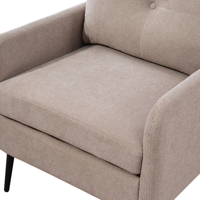 Contemporary Accent Chair With Metal Legs, Comfy Chenille Fabric Armchair