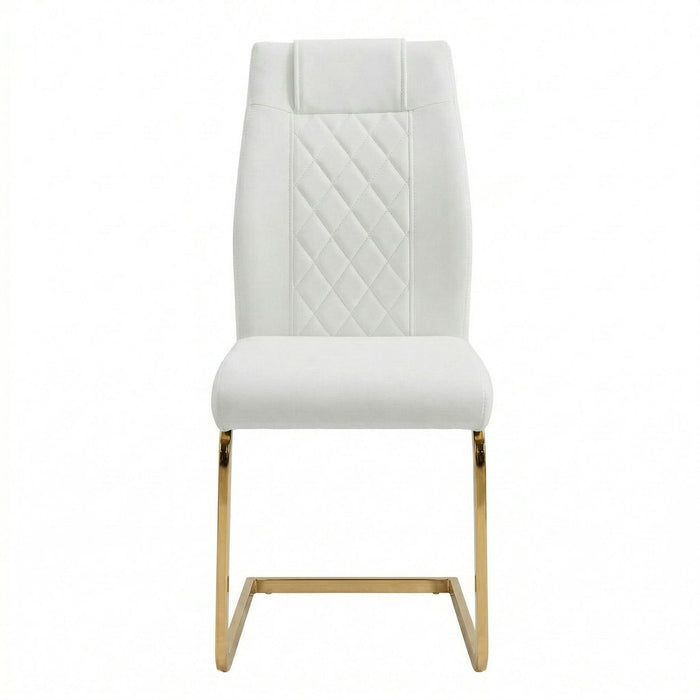 High Back Dining Chairs For Dining & Kitchen Room (Set of 4) - Golden / White