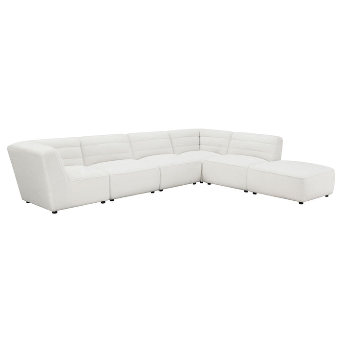 Sunny - Square Upholstered Ottoman - Ivory