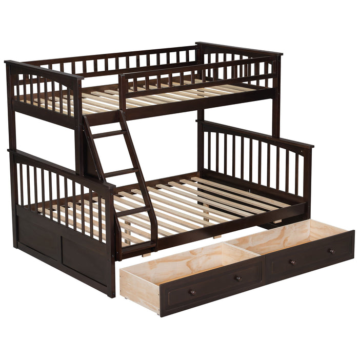 Bunk Bed With Drawers, Convertible Storage Bed
