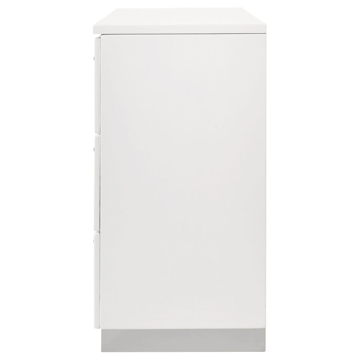 Dulcey - 6 Drawer Dresser With Accents, Bedroom Storage - Gloss White