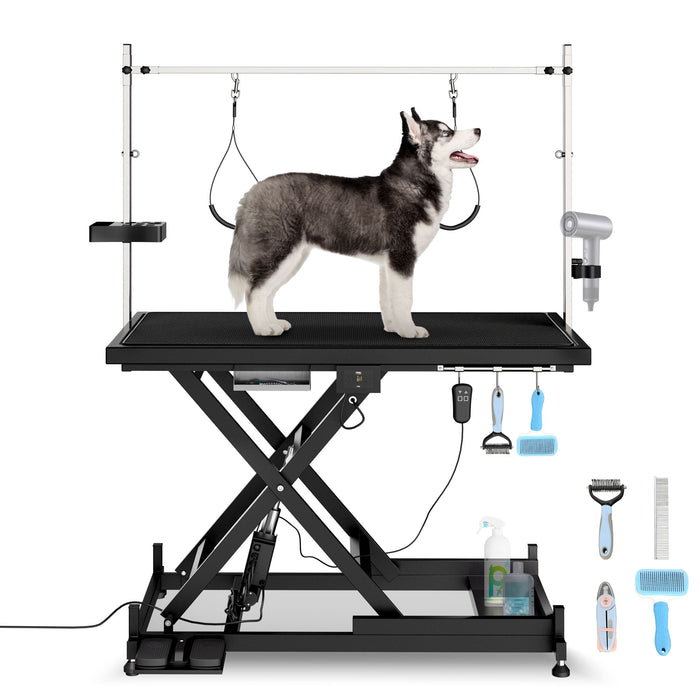 Super Deluxe Electric Pet Grooming Table, Height Adjustable