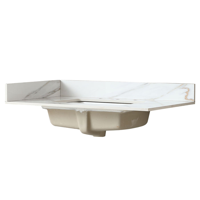Vanity Top With Undermount Sink And Backsplash, Sintered Stone