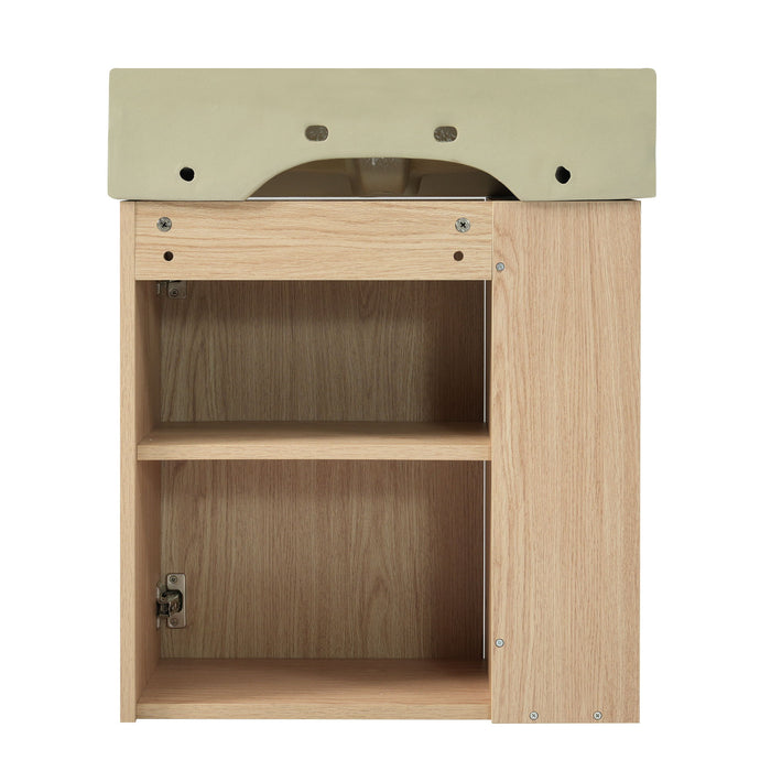 Modern Floating Bathroom Vanity With Ceramic Basin Perfect For Small Bathrooms