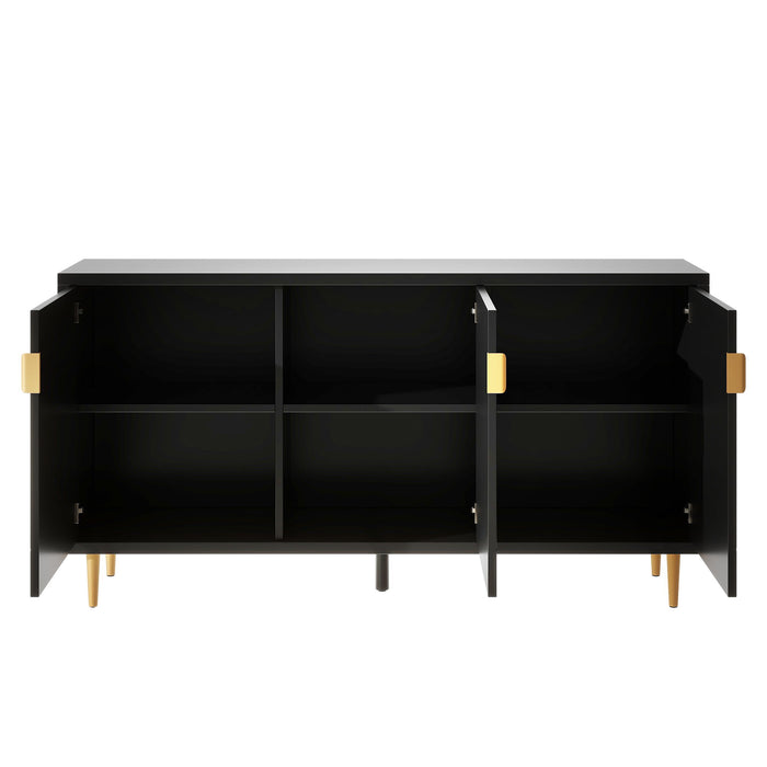 Modern TV Stand With 3 Doors And Adjustable Shelves