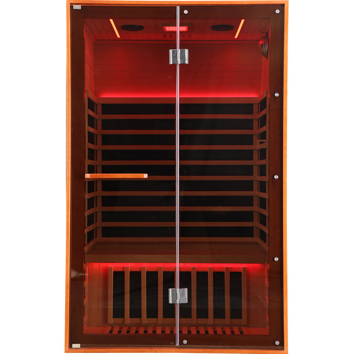 Double Sauna Room With Carbon Heating Plates - American White Oak