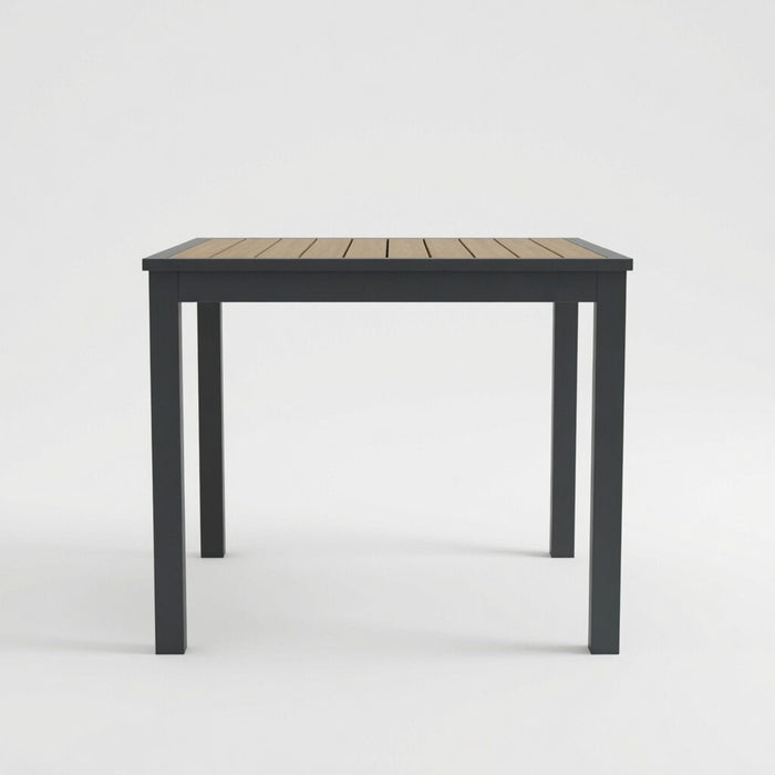 Outdoor Square Patio Slatted Dining Table - Gray