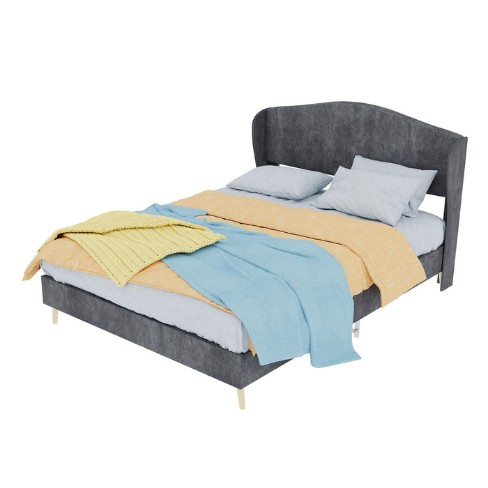 Upholstered Bed, Tufted Headboard, Comfortable Sleep