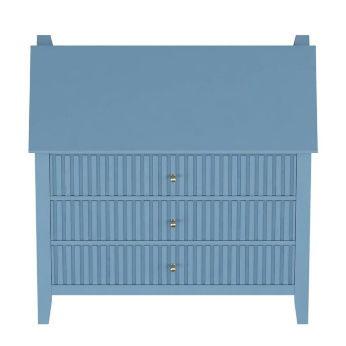 Fluted 3 Drawer Nightstand With Soft Close Slides