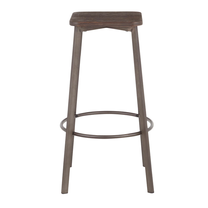 Clara - Industrial Square Barstool (Set of 2) - Espresso