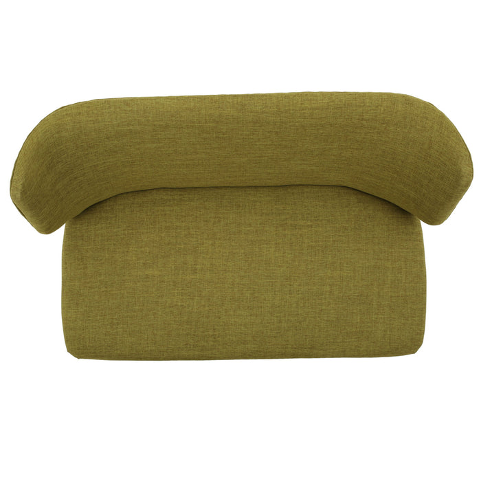 Elegant Classic Upholstered Loveseat With Curved Backrest