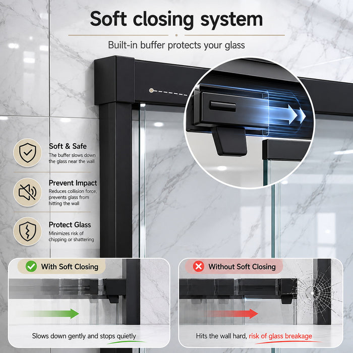 Semi-Frameless Double Sliding Shower Door