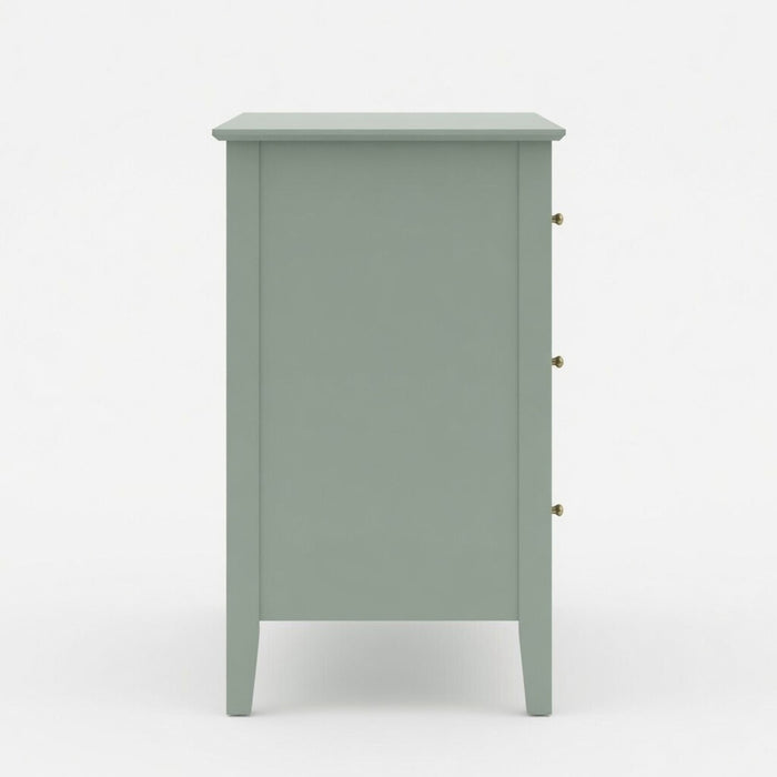 Fluted 3 Drawer Nightstand With Soft Close Slides