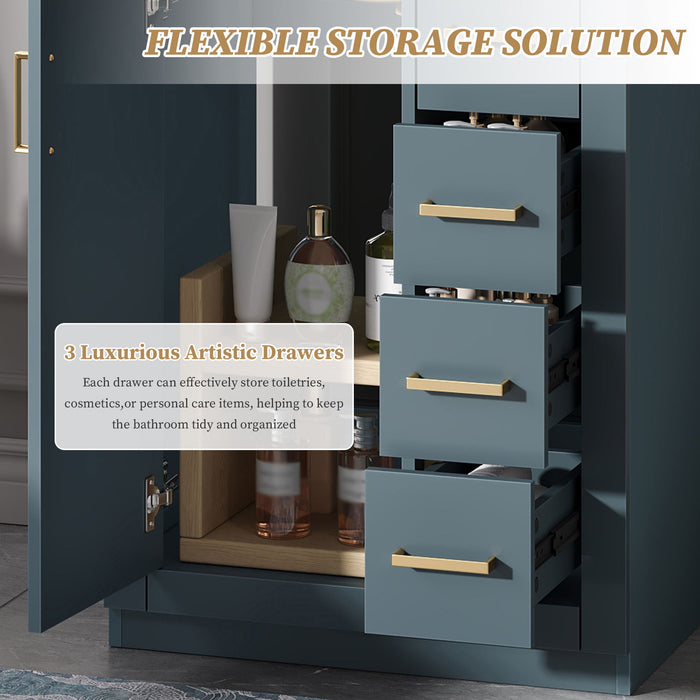 Modern Bathroom Vanity With 1 Door And 3 Drawers