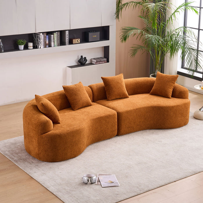 4 Seater Sofa With Fabric, 30D, 60 Hardness Full Sponge, 4 Pillow For Living Room, Home Furniture Sleeper Sectional Sofa For Apartment