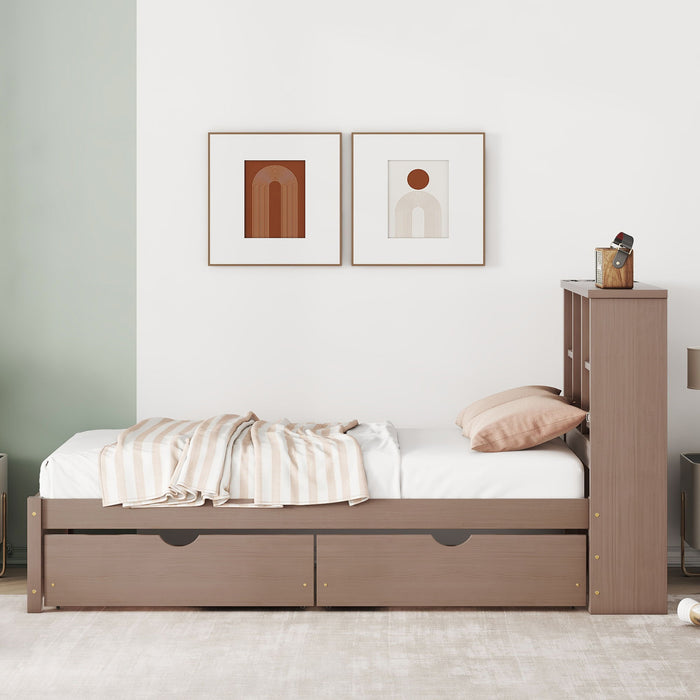 Bed Frame With Built In USB Port And 2 Drawers