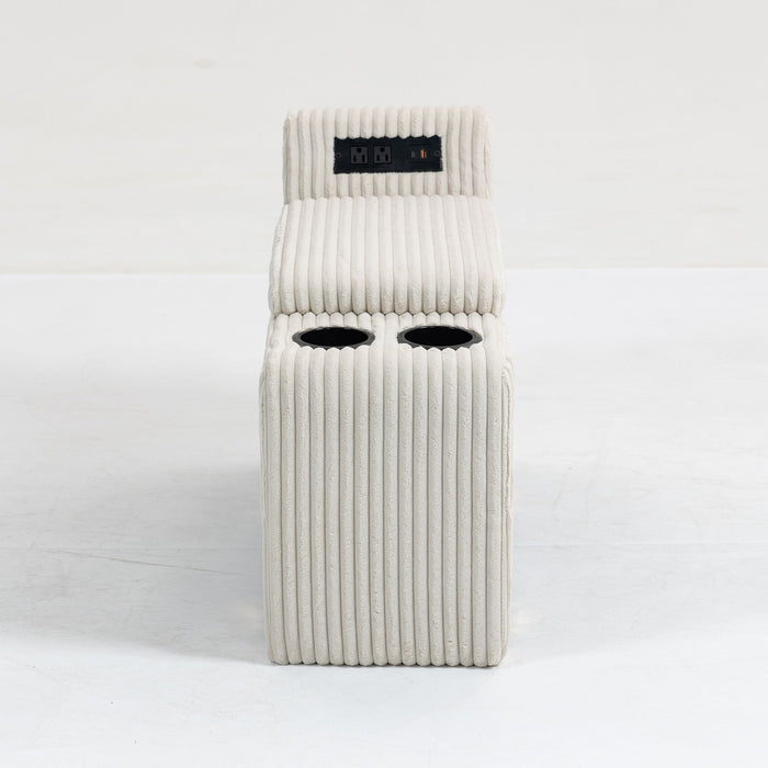 Modular Sofa Coffee Table With Storage Function, Cupholders, USB Ports