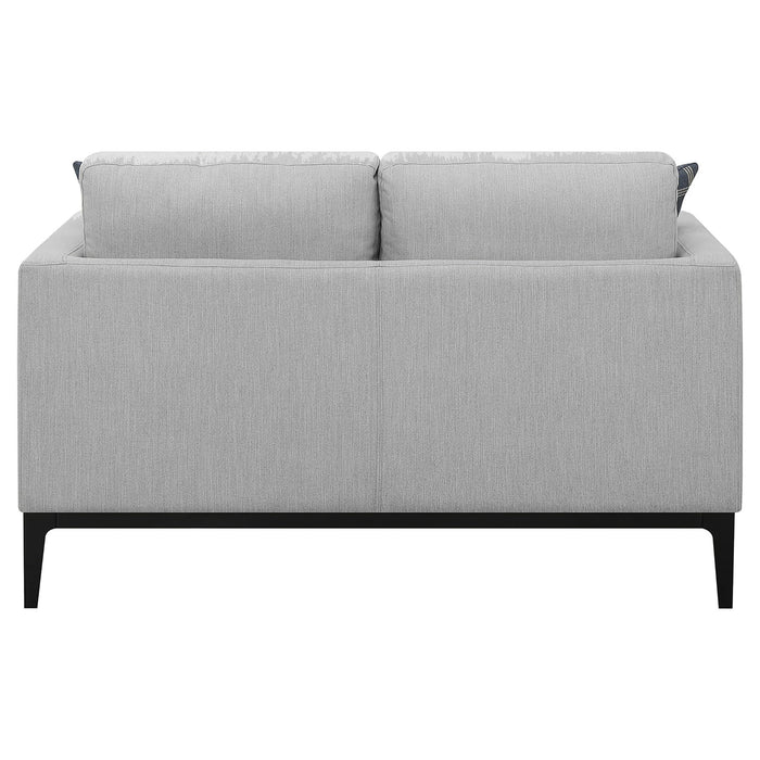 Saba - Cushion Back Loveseat With Pillow Top Arms - Light Gray
