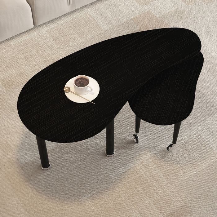 Rotatable Cocktail Table With Solid Legs, 360 Degree Rotating