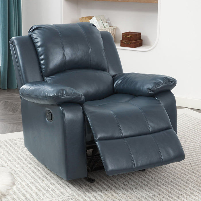 Charlotte - Gel Glider Recliner With Sturdy Wood Frame - Blue